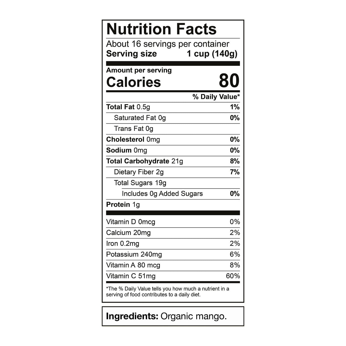Alasko Organic Mango Chunks, Frozen, 5 lbs.